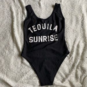 Tequila Sunrise•Black Bodysuit